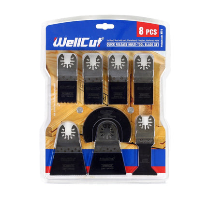 Makita DTM 51 Z 18 V Li-Ion Akku Multifunktion Werkzeug Solo + WellCut MT-8 8 tlg. Sägeblätter Set - Toolbrothers