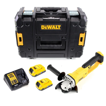 DeWalt DCG 412 D2 Akku Winkelschleifer 18V 125mm + 2x Akkus 2,0Ah + Ladegerät in TSTAK II Box - Toolbrothers