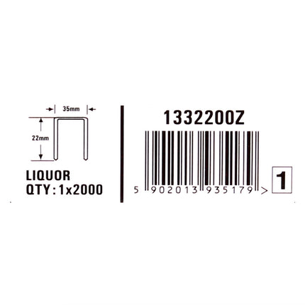 Bostitch Karton Klammern 22 mm Liquor 2000 Stk. für DSA-3522-E / DS-3522-E / MS-3522-E / T541402 ( 1332200Z ) - Toolbrothers