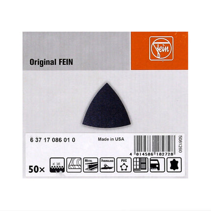 FEIN Delta Schleifblätter ungelocht Körnung 36 mit Klett 150 Stück - Toolbrothers