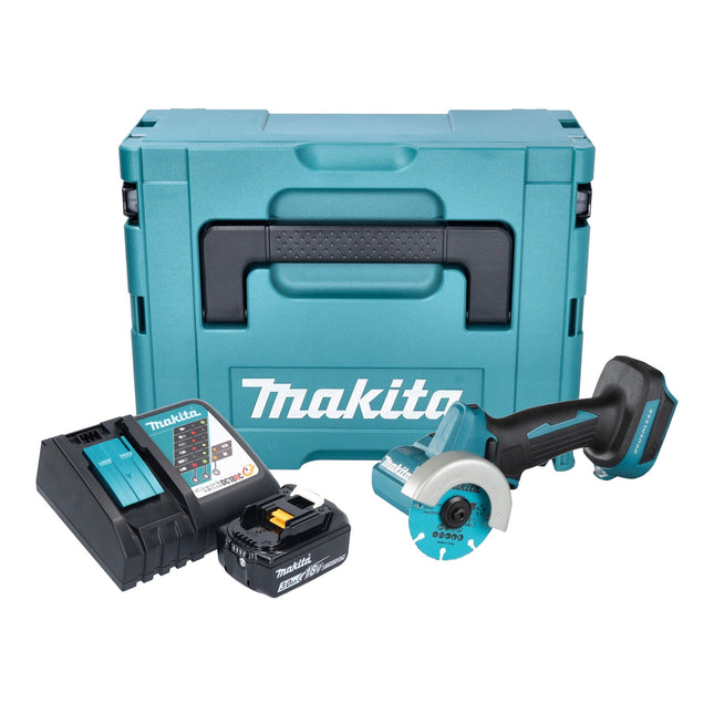 Smerigliatrice angolare a batteria Makita DMC 300 RF1J 18 V 76 mm brushless + 1x batteria ricaricabile 3,0 Ah + caricabatterie + Makpac