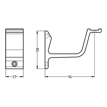 Supporto corrimano HERMETA 3550 alluminio anodizzato argento ( 3000283340 )