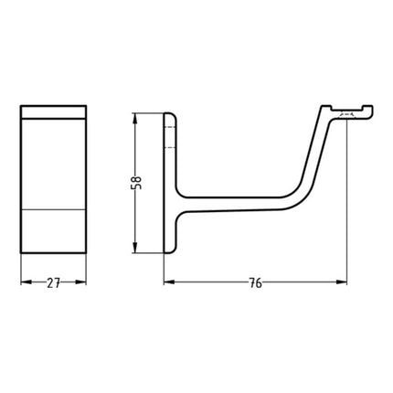 Supporto corrimano HERMETA 3551 alluminio plastificato nero ( 3000283343 )