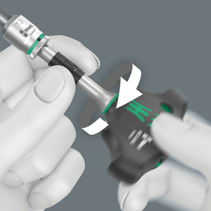 WERA Cricchetto reversibile a leva 411 A RA Impugnatura a croce 1/4 ″ Denti 80 ( 4000822452 )