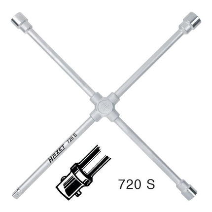Chiave a croce HAZET 720 S 24 x 27 x 32 x 20 (3/4″ quadrato) ( 4000823581 )