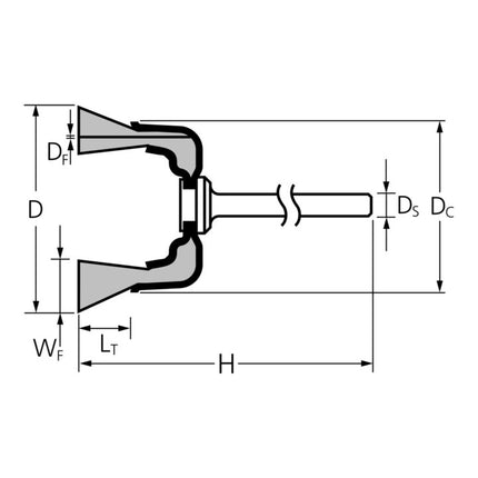PFERD Minitopfbürste TBU 1803/3 MES 0,10 D18xB3xL6mm ( 4000840585 )