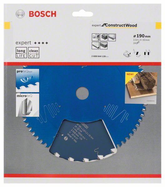 Lama circolare BOSCH Ø esterno 190 mm Numero di denti 24 WZ ( 8000342209 )