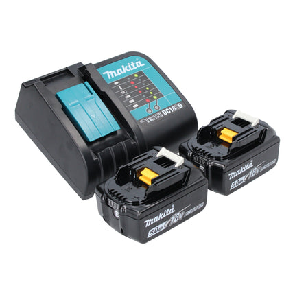 Makita DML 812 ST faretto portatile a batteria 18 V 1250 lm LED verde oliva avventura outdoor edizione speciale + 2x batteria ricaricabile 5,0 Ah + caricabatterie