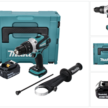 Makita DHP 458 M1J trapano a percussione a batteria 18 V 91 Nm + 1x batteria ricaricabile 4,0 Ah + Makpac - senza caricabatterie