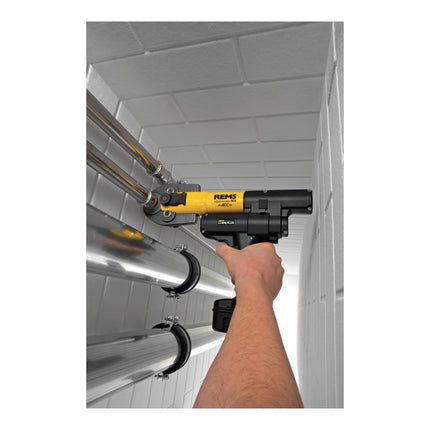 Rems Mini Press 14V ACC Basic Pack pressa radiale a batteria 14,4 V 22 kN ( 578013 R220 ) + 1x batteria ricaricabile 2,5 Ah + caricatore + L-Boxx