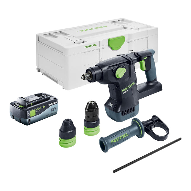 Martello combinato a batteria Festool KHC 18 EB Basic 18 V 2,6 J Plus Brushless + 1x batteria ricaricabile 8,0 Ah + Systainer - senza caricabatterie
