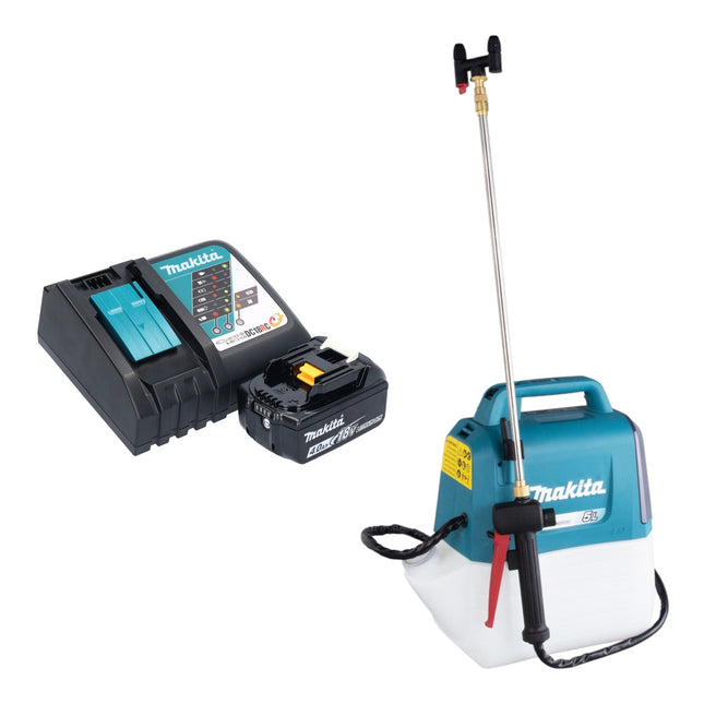 Spruzzatore a pressione a batteria Makita DUS 054 RM 18 V 5,0 l 3,0 bar + 1x batteria ricaricabile 4,0 Ah + caricabatterie