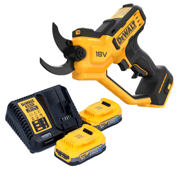 DeWalt DCMPP 568 E2 forbici da potatura a batteria 18 V 38 mm + 2x batteria Powerstack 1,7 Ah + caricabatterie