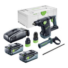 Martello a batteria Festool KHC 18 EB Basic 18 V 2,6 J Plus Brushless + 2x batteria 8,0 Ah + caricabatterie rapido + systainer