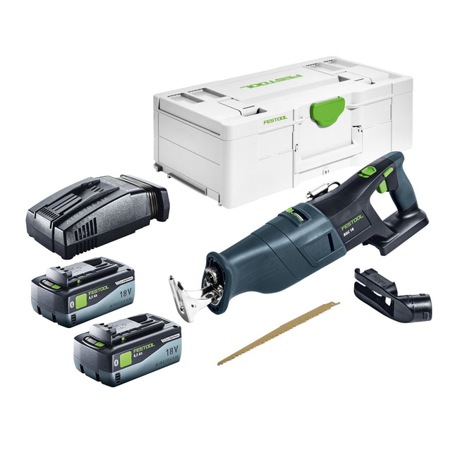 Festool RSC 18 EB-Basic Sega a gattano 18 V Brushless + 2 batterie 8,0 Ah + caricabatteria rapido + Systainer