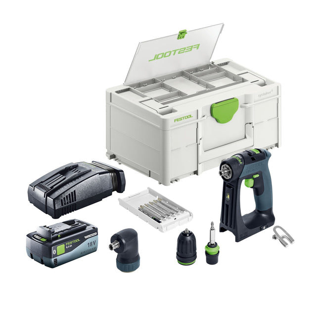 Trapano avvitatore a batteria Festool CXS 18-Basic Basic 18 V 40 Nm brushless + 1x batteria ricaricabile 8,0 Ah + caricatore rapido + systainer
