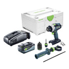 Trapano avvitatore a batteria Festool TDC 18/4 Basic 18 V 75 Nm brushless + 1x batteria ricaricabile 8,0 Ah + caricatore rapido + systainer