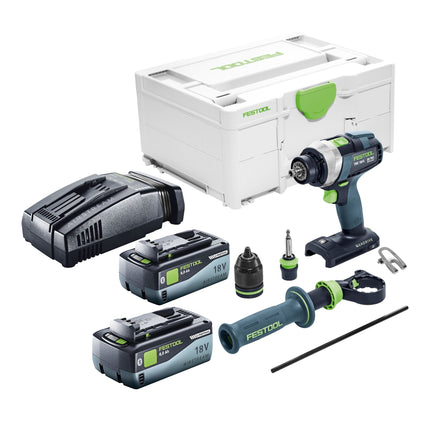 Trapano avvitatore a batteria Festool TDC 18/4 Basic 18 V 75 Nm brushless + 2x batteria ricaricabile 8,0 Ah + caricatore rapido + systainer