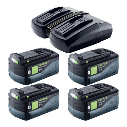 Festool SYMC 70 EB-Basic SYMMETRIC sega per modellare a batteria 36 V ( 2 x 18 V ) 216 mm + 4x batteria ricaricabile 5,0 Ah + doppio caricatore + Systainer
