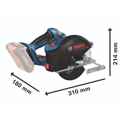 Bosch GKM 18V-50 Sega circolare professionale a batteria per metalli 18 V 136 mm brushless + 1x batteria ricaricabile 4,0 Ah + L-Boxx - senza caricabatterie