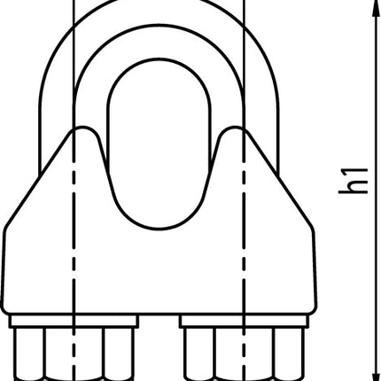 Morsetto per fune metallica di sicurezza DIN 1142-EN 13411-5 ( 1000120148 ) Filettatura zincata M8