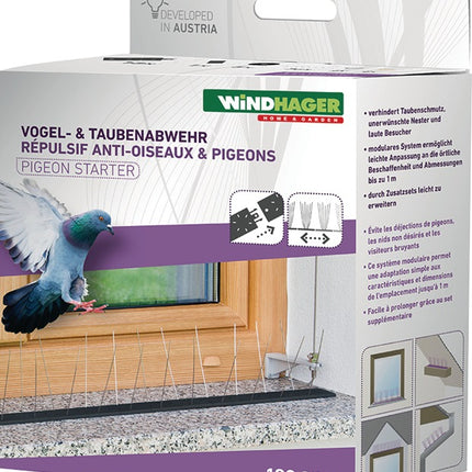 Set iniziale di repellenti per uccelli e piccioni Windhager ( 4000818600 ) protezione fino a 1 m, 36 punte