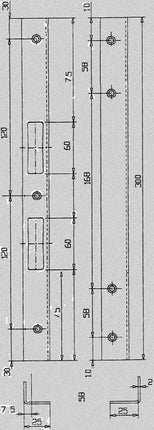 Schnegel Sicherheitswinkelschließblech ( 3000259563 ) Länge 300 mm Breite 25 mm Stärke 2 mm