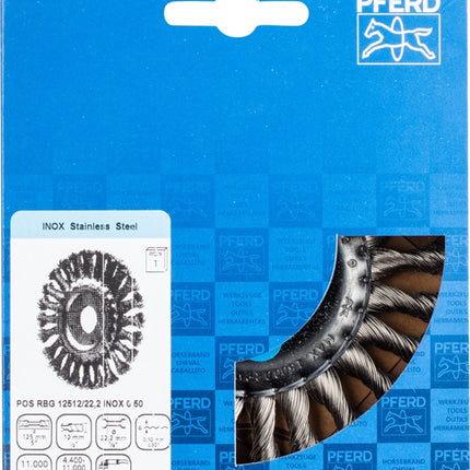 PFERD spazzola rotonda POS RBG 12512 ( 8000433126 ) Ø 125 mm spessore del filo 0,5 mm