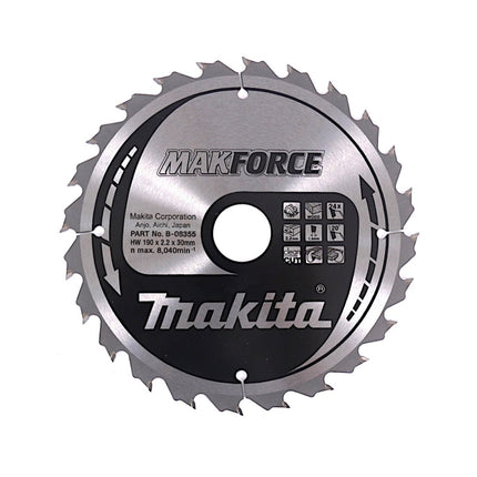 Makita HS 7611 1600W Handkreissäge 190 mm  + Hartmetallsägeblatt + Kreissägeblatt M Force - Toolbrothers