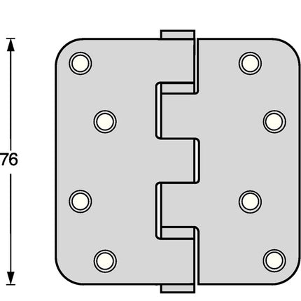 Cerniera per porta con cuscinetti a sfera Intersteel ( 3000255607 ) perno estensibile in acciaio inox arrotondato opaco