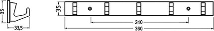 Porta asciugamani Hermeta ( 3000283283 ) 5 ganci Altezza 35 mm Lunghezza 360 mm Sporgenza 33,5 mm