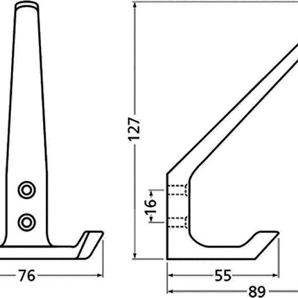 Gancio Hermeta 0032 ( 3000283273 ) doppia sporgenza 89 mm altezza 127 mm