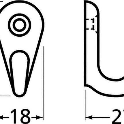 Gancio per asciugamani Hermeta 0557 ( 3000283324 ) 1 gancio Altezza 36 mm Sporgenza 27 mm