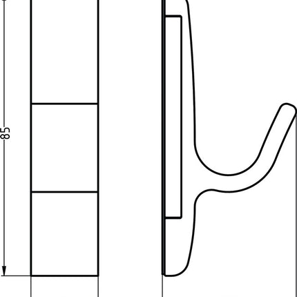 Appendiabiti magnetico Hermeta 0150 ( 3000283360 ) singolo Sporgenza 40 mm Altezza 85 mm