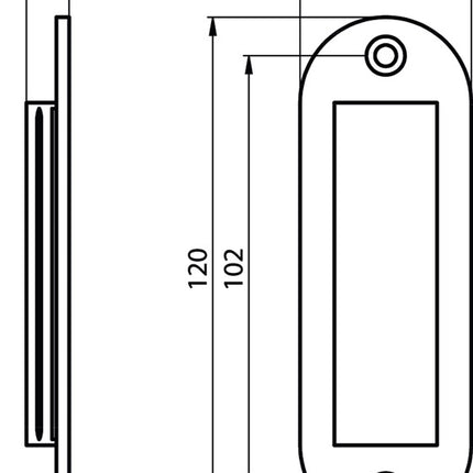 Guscio per porta scorrevole Hermeta ( 3000283375 ) alluminio nero verniciato a polvere ovale lunghezza 120 mm larghezza 40 mm