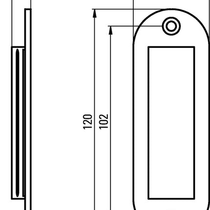 Guscio per porta scorrevole Hermeta ( 3000283375 ) alluminio nero verniciato a polvere ovale lunghezza 120 mm larghezza 40 mm