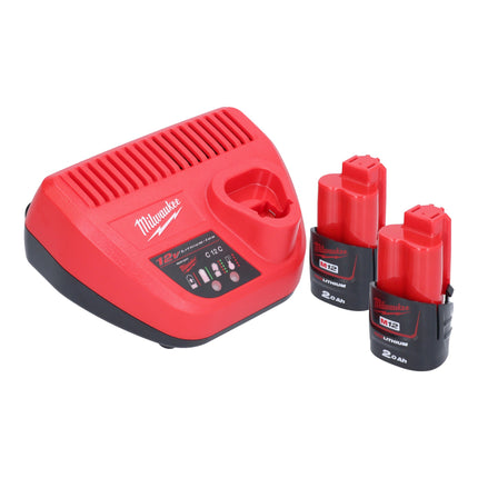 Avvitatore a impulsi a batteria Milwaukee M12 FQID-202 12 V 50 Nm 1/4" brushless + 2x batteria ricaricabile 2,0 Ah + caricatore