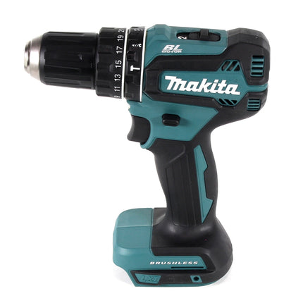 Makita DHP 485 RT1J Trapano avvitatore a percussione a batteria 18 V in valigetta Makpac + 1x Batteria 5,0 Ah + Caricabatterie rapido
