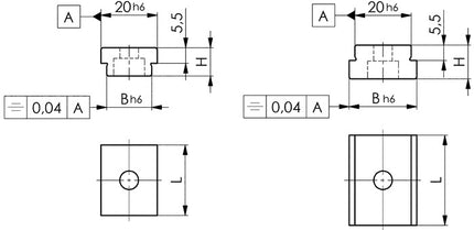 Dado per scanalatura AMF n. 6322A ( 4000833238 ) Dimensione nominale della scanalatura 22 / 20 mm