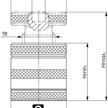 Supporto a vite AMF n. 6400M ( 4000833476 ) misura 80 altezza 60 - 80 mm
