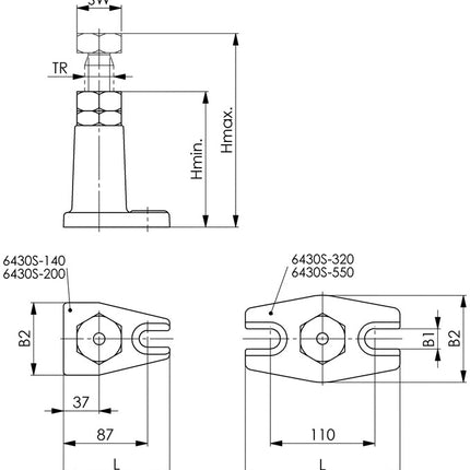 Cavalletto avvitabile AMF n. 6430S Atlas ( 4000833130 ) misura 320 altezza 200 - 320 mm