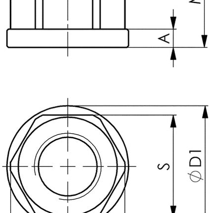 AMF Sechskantmutter DIN 6331 ( 4000833407 ) M10 Schlüsselweite 16 mm Festigkeitsklasse 10