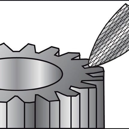 RUKO Burr SPG ( 4000602866 ) Ø 6 mm Lunghezza testa 18 mm Gambo Ø 6 mm Dentatura KVZ 4