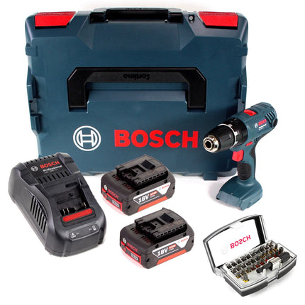 Bosch Professional GSB 18V-21 Akku Schlagbohrschrauber 18V 55Nm + 2x Akku 5,0Ah + Ladegerät + Bit-Set + L-Boxx - Toolbrothers