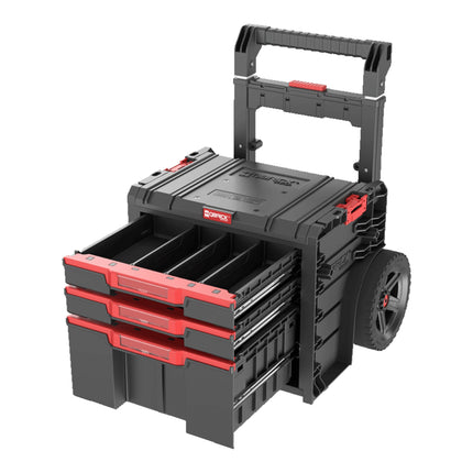 Qbrick System PRO Cart 2.0 Plus Cassetto 3 mobile su ruote 520 x 415 x 660 mm 12 l 2x 4,5 l manico doppio telescopico estraibile