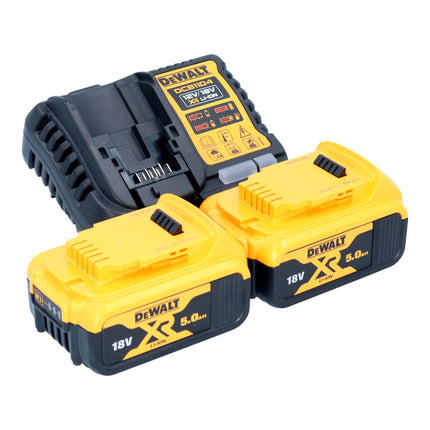 Smerigliatrice angolare a batteria DeWalt DCG 412 P2 18 V 125 mm + 2x batteria ricaricabile 5,0 Ah + caricabatterie