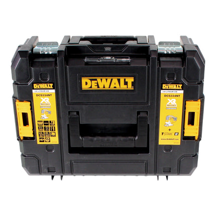 Seghetto alternativo a pendolo DeWalt DCS 334 E1T a batteria 18 V senza spazzole + 1x batteria Powerstack 1,7 Ah + caricabatterie + TSTAK