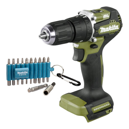 Makita DHP 487 ZO Akku Schlagbohrschrauber 18 V 40 Nm Brushless Olive Outdoor Adventure Serie 22 tlg Bit Set ohne Akku ohne Ladegeraet 0 - toolbrothers