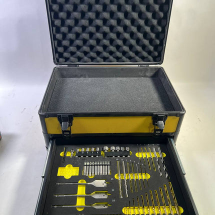 Toolbrothers TX Alu Werkzeug Koffer gelb fuer Akku Schlagschrauber und Schlagbohrschrauber 70 tlg Bit Bohrer Set Wuerfelschaum Einlage Neuwertig 2 - toolbrothers