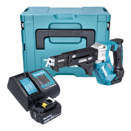Makita DFR 552 SM1J Akku Magazinschrauber 18 V 25 55 mm Brushless 1x Akku 4 0 Ah Ladegeraet Makpac 0 - toolbrothers